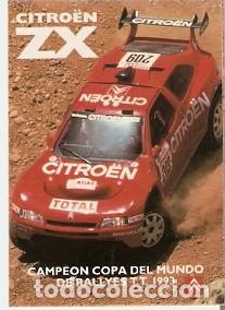 Pegatinas de colecci&oacute;n: Adhesivo. Citroen ZX. Campe&oacute;n del Mundo de Rallyes T.T. 993. ref. 24-aut95