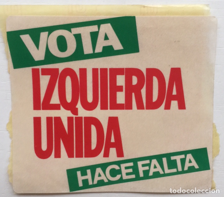 Adesivi di collezione: Pegatina Pol&iacute;tica IU - Vota Izquierda Unida hace falta