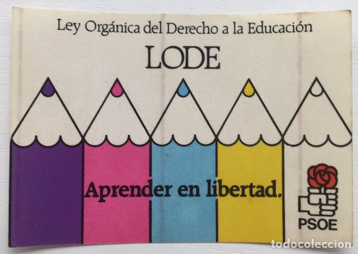 Pegatinas de colecci&oacute;n: Pegatina Pol&iacute;tica PSOE - LODE - Aprender es libertad