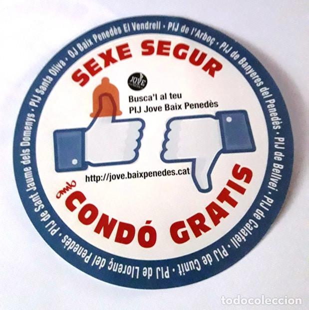 Pegatinas de colecci&oacute;n: PEGATINA ADHESIVO SEXE SEGUR. CONDO GRATIS. SEXO SEGURO. CONDON GRATIS. PEGATINAS.