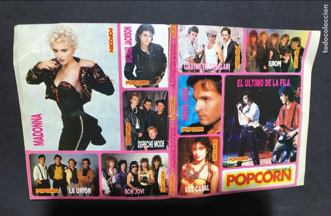 Pegatinas de colecci&oacute;n: lote pegatinas adhesivos de la revista popcorn estrellas del pop madonna, bon jovi, michael jackson