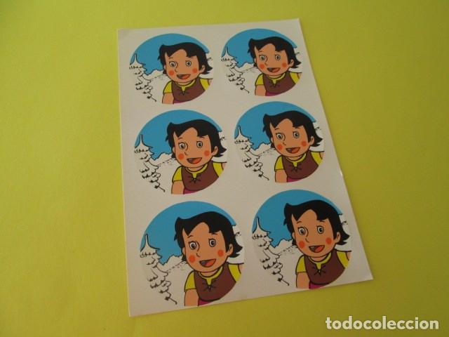 Pegatinas de colecci&oacute;n: HOJA CON 6 PEGATINAS DE MU&Ntilde;ECA HEIDI A&Ntilde;OS 70 NUEVA