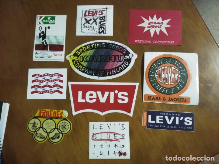 Pegatinas de colecci&oacute;n: Lote de pegatinas de marcas de ropa y calzado