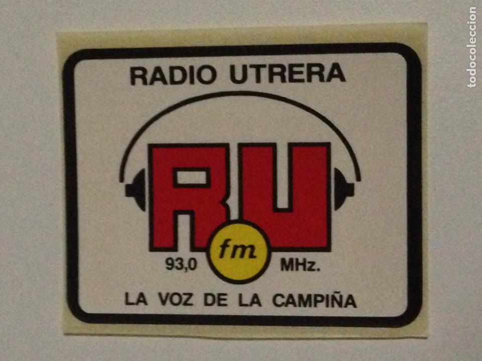 Autocollants de collection: Antigua pegatina,RU(Radio Utrera) la voz de la campi&ntilde;a.
