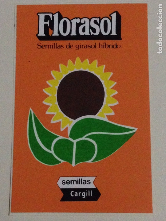 Autocollants de collection: Pegatina antigua de Florasol-semillas de girasol hibrido,Semillas Cargill. R1