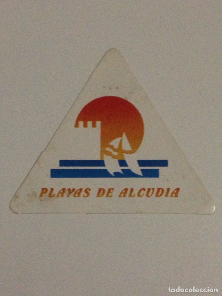 Pegatinas de colecci&oacute;n: Pegatina antigua,playas de Alcudia.