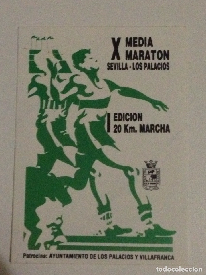 Pegatinas de colecci&oacute;n: Pegatina Antigua,X media maraton Sevilla-Los Palacios,Edicion 20 km. Marcha. R1