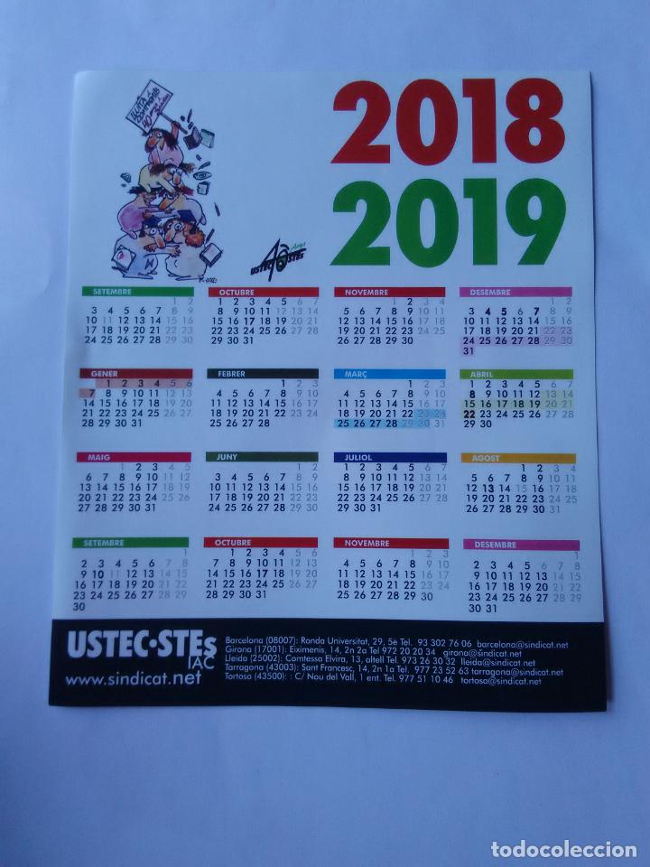 Pegatinas de colecci&oacute;n: PEGATINA PUBLICIDAD POL&Iacute;TICA SINDICATO USTEC-STES 40 ANYS, CALENDARIO 2018-2019 CATAL&Aacute;N 13,5 X 16 CM