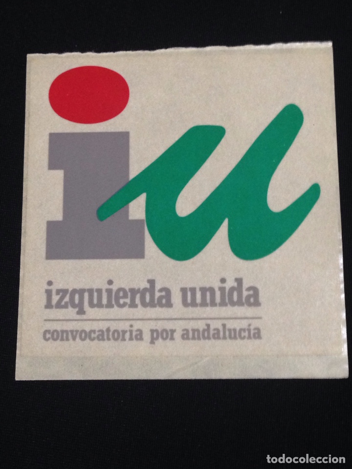 Pegatinas de colecci&oacute;n: IU-Izquierda Unida,convocatoria por Andalucia.pegatina antigua.