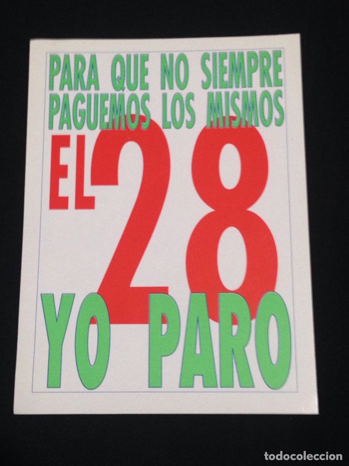 Pegatinas de colecci&oacute;n: Para que no siempre paguemos los mismos-Yo Paro el 28. Pegatina antigua. 3