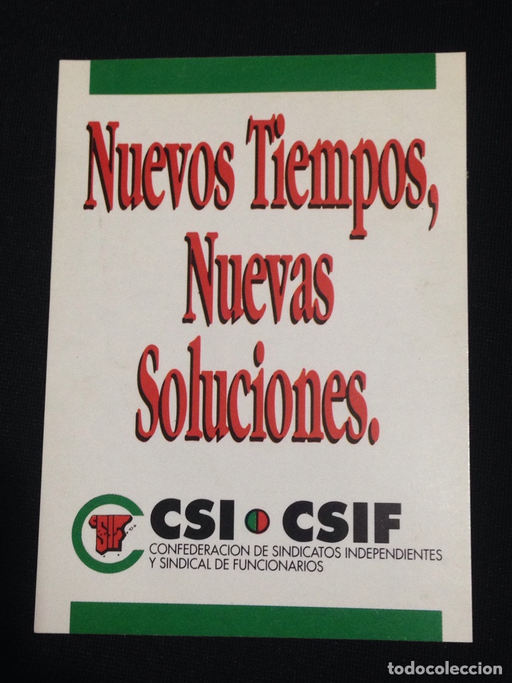 Pegatinas de colecci&oacute;n: Nuevos Tiempos,Nuevas Soluciones.CSI&bull;CSIF.pegatina antigua.