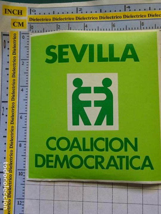 Pegatinas de colecci&oacute;n: PEGATINA POL&Iacute;TICO SINDICAL REIVINDICATIVA. A&Ntilde;OS 70 80. COALICI&Oacute;N DEMOCRATICA SEVILLA. 115