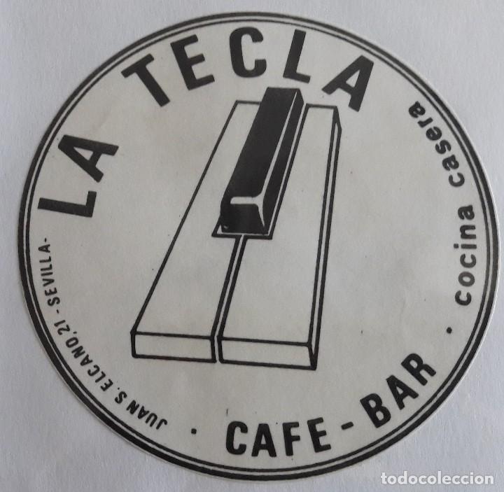 Pegatinas de colecci&oacute;n: pegatina de publicidad caf&eacute; bar la tecla, Sevilla.