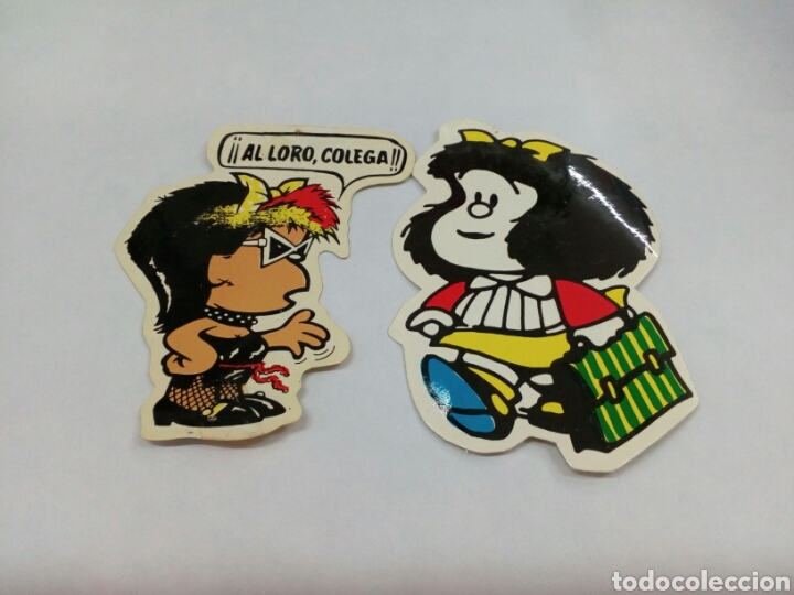 Pegatinas de colecci&oacute;n: Dos pegatinas de Mafalda de los a&ntilde;os 1980
