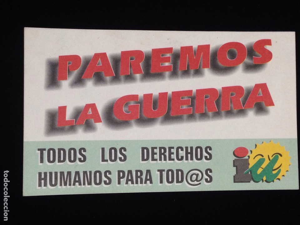 Autocolantes de cole&ccedil;&atilde;o: Iu,paremos la gerra,todos los derechos humanos para tod@s.1