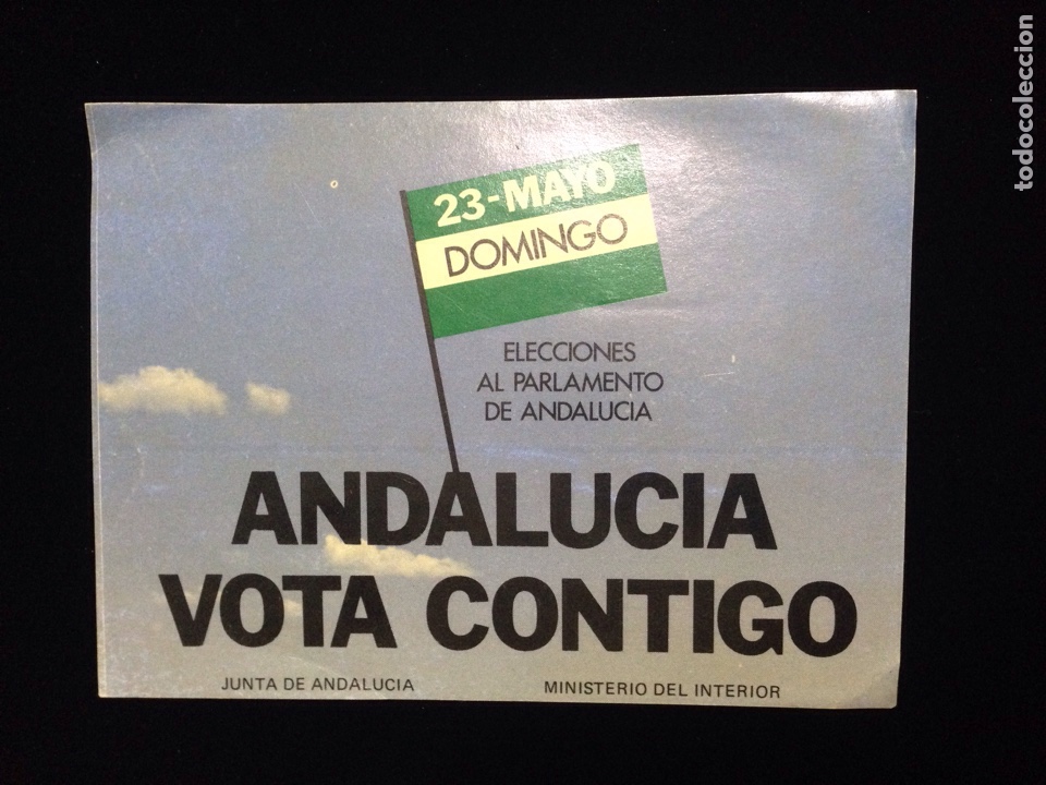 Autocolantes de cole&ccedil;&atilde;o: Andalucia vota contigo,23-mayo domingo.
