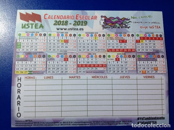 Pegatinas de colecci&oacute;n: Pegatina sindicato ustea. Calendario escolar a&ntilde;o 2018-19. Acm