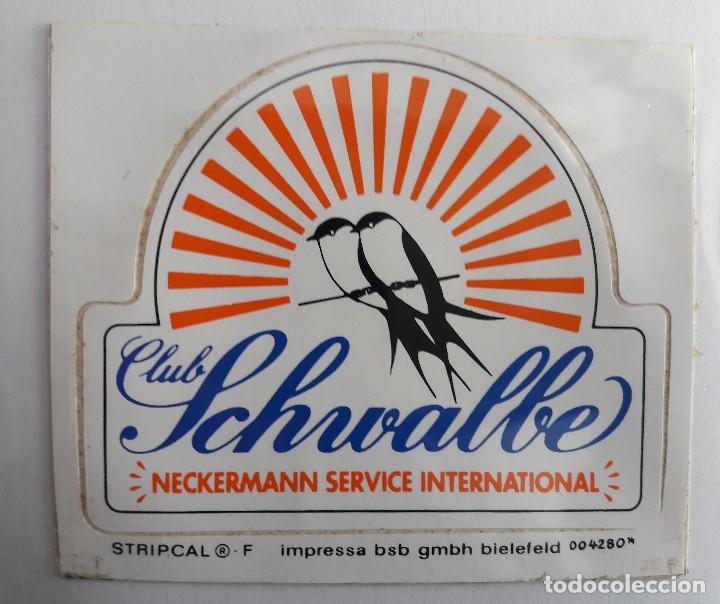 Autocollants de collection: pegatina de publicidad club schwalbe, Neckerman service internacional