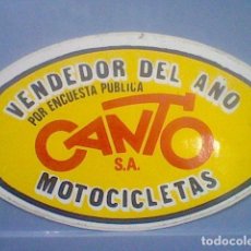 Pegatinas de colección: CANTO MOTOCICLETAS VENDEDOR AÑO POR ENCUESTA PUBLICA PEGATINA ORIGINAL VINTAGE 