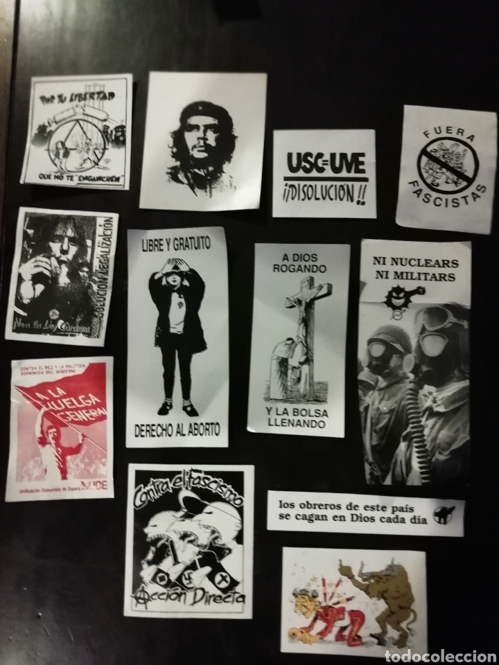 Pegatinas de colecci&oacute;n: 12 pegatinas antifascistas, comunistas, che.. A&ntilde;os 80
