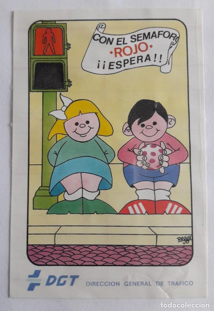 Pegatinas de colecci&oacute;n: pegatina de publicidad direcci&oacute;n general de tr&aacute;fico, con el sem&aacute;foro en rojo, espera.