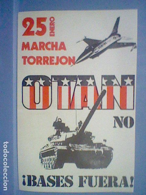 Pegatinas de colecci&oacute;n: OTAN NO BASES FUERA 25 ENERO MARCHA TORREJON POLITICO SINDICAL 70&acute;S 80&acute;S TANQUE AVION *