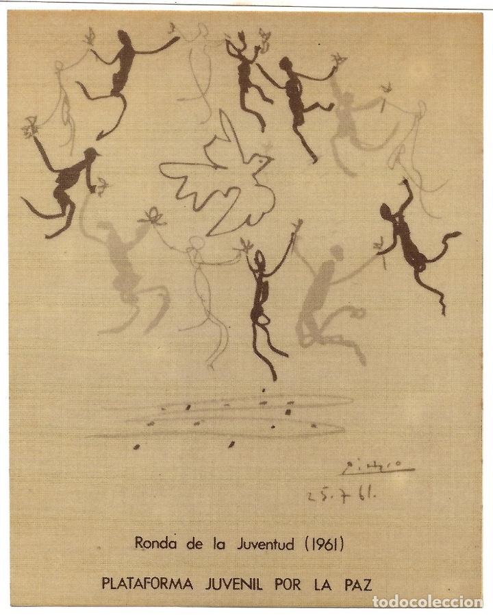 Pegatinas de colecci&oacute;n: PLATAFORMA JUVENIL POR LA PAZ, RONDA DE LA JUVENTUD, PICASSO 1961.