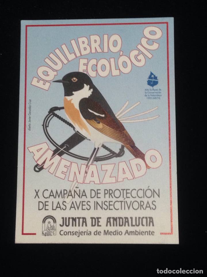 Sammlung von Aufklebern: Equilibrio ecologico amenazado,X Campa&ntilde;a de proteccion de las aves insectivoras.
