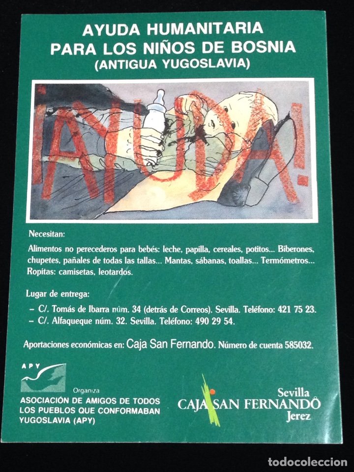Adesivi di collezione: Ayuda humanitaria para los ni&ntilde;os de Bosnia(antigua yugoslavia).