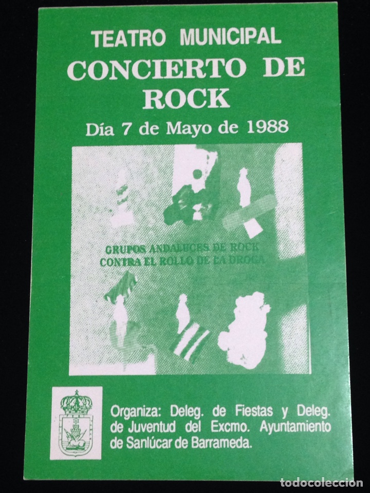 Autocolantes de cole&ccedil;&atilde;o: Teatro municipal,Concierto de Rock,dia 7 de Mayo de 1988.