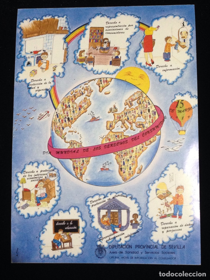 Sammlung von Aufklebern: Dia mundial de los derechos del consumidor,15 Marzo de 1989. R4