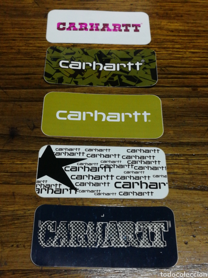 Pegatinas de colecci&oacute;n: LOTE 5 PEGATINAS STICKERS CARHARTT- SKATE, SNOW, ROPA CASUAL, 10X4'5CM.