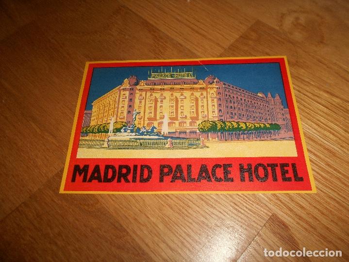 Pegatinas de colecci&oacute;n: ANTIGUA ETIQUETA DEL HOTEL MADRID PALACE DE MADRID