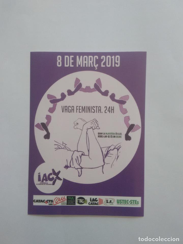 Pegatinas de colecci&oacute;n: PEGATINA PUBLICIDAD POL&Iacute;TICA FEMINISMO SINDICATOS CATAL&Aacute;N: VAGA FEMINISTA 8 MAR&Ccedil; 2019 (10,5 X 15 CM)
