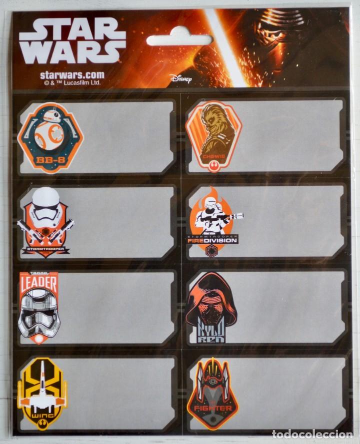 Autocolantes de cole&ccedil;&atilde;o: 16 PEGATINAS, 8 DIFERENTES sticker Etiquetas Escolares Erik Editores, Star Wars. Disney Lucasfilm