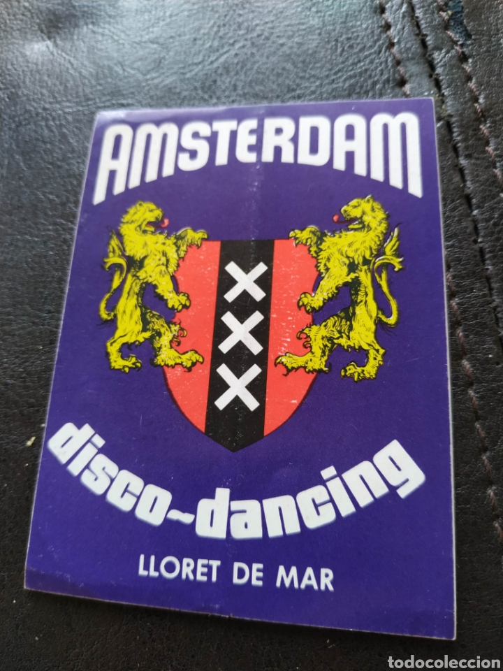 Autocollants de collection: Pegatina Disciteca Disco Amsterdam Llorer de Mar A&ntilde;os 70 ppios 80