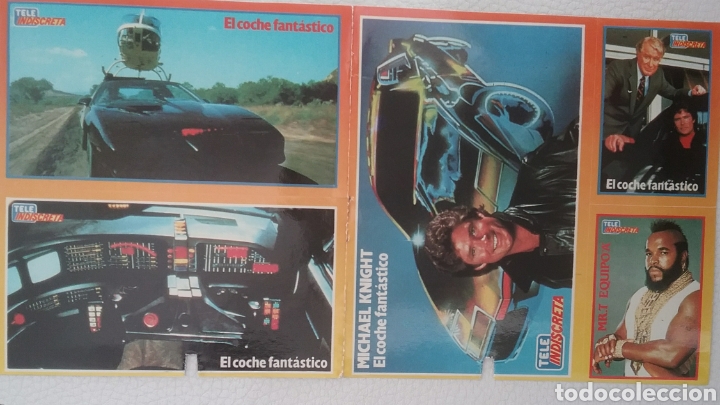 Pegatinas de colecci&oacute;n: CINCO PEGATINAS ADHESIVAS de la revista TELE INDISCRETA de las series EL COCHE FANT&Aacute;STICO y EQUI. A.