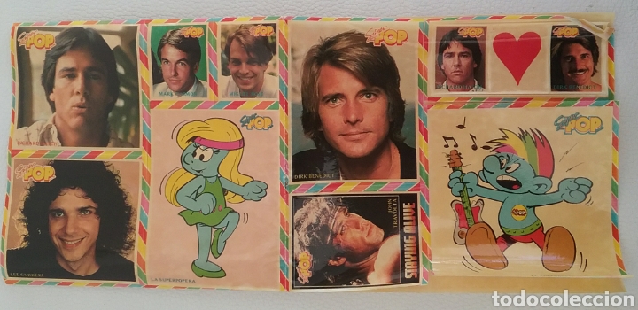 Pegatinas de colecci&oacute;n: PEGATINAS ADHESIVAS de la revista SUPER POP ,,la superpopera,, ,,el superpopero,, ,,Dirk Benedict,,