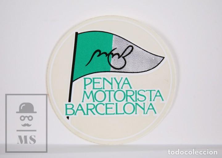 Pegatinas de colecci&oacute;n: Adhesivo / Pegatina Publicitaria - Penya Motorista Barcelona - Di&aacute;metro 8 cm