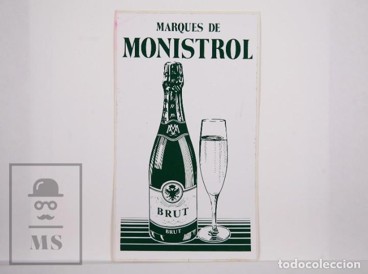 Pegatinas de colecci&oacute;n: Adhesivo / Pegatina Publicitaria - Marqu&eacute;s de Monistrol. Cava Brut - Medidas 11 x 19 cm
