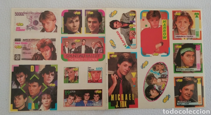 Pegatinas de colecci&oacute;n: PEGATINAS ADHESIVAS de la revista SUPER POP ,,Dur&aacute;n Dur&aacute;n,, ,,Lorenzo Lamas,, ,,Spandau,, ,Den Harr