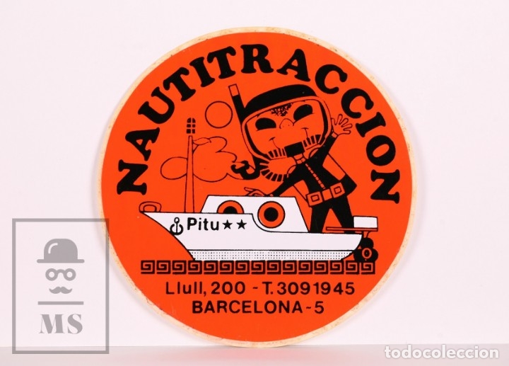 Pegatinas de colecci&oacute;n: Adhesivo / Pegatina Publicitaria - Nautitracci&oacute;n - Buceo / Submarinismo - Barcelona