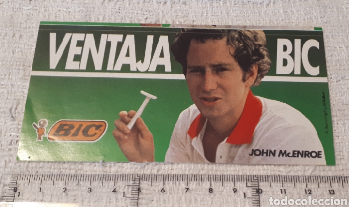 Pegatinas de colecci&oacute;n: Pegatina adhesivo Bic John McEnroe maquinilla afeitar tenis