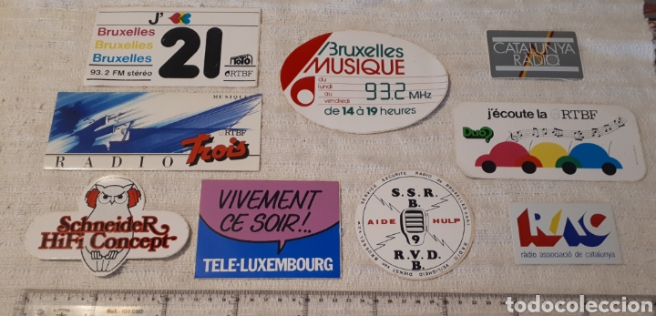 Pegatinas de colecci&oacute;n: Lote 9 pegatina adhesivo radio, tele...