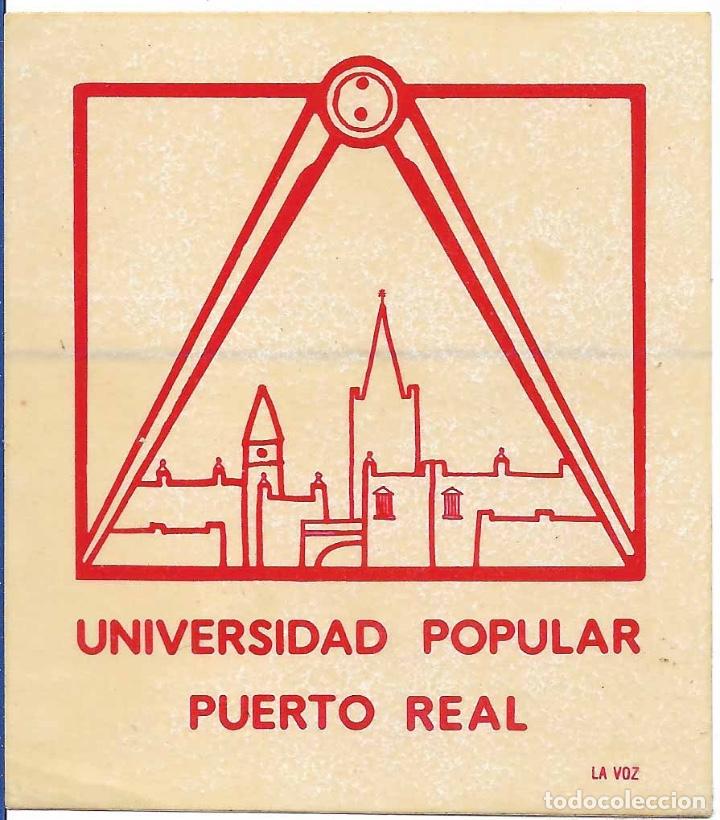 Collection stickers: UNIVERSIDAD POPULAR PUERTO REAL, A&Ntilde;OS 80