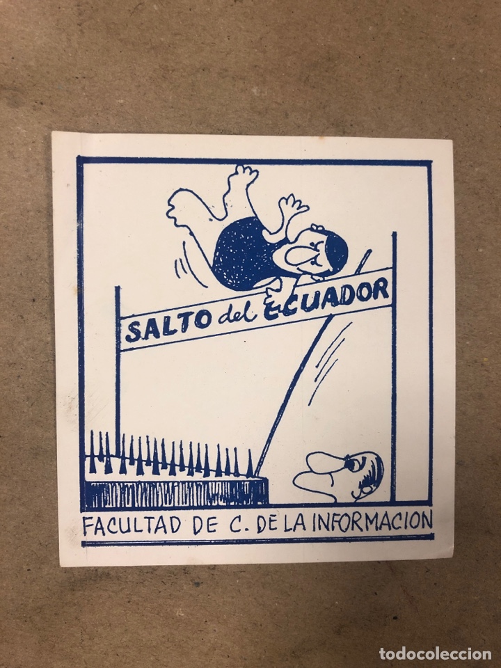 Autocollants de collection: SALTO DEL ECUADOR. ANTIGUA PEGATINA ESTUDIANTES FACULTAD DE C. DE LA INFORMACI&Oacute;N LEJONA