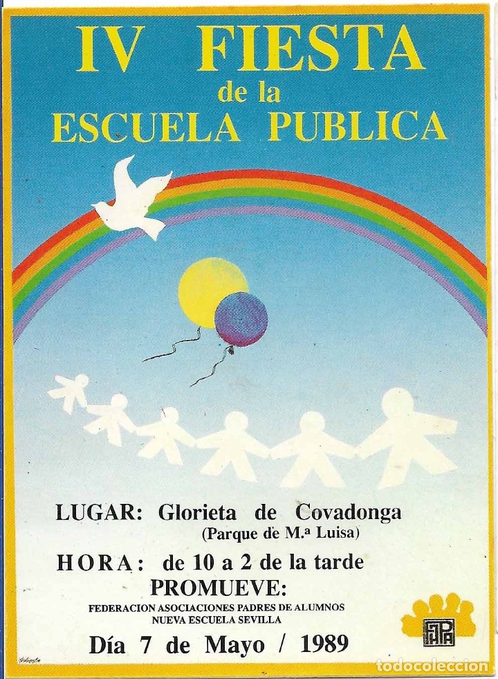 Pegatinas de colecci&oacute;n: IV FIESTA DE LA ESCUELA P&Uacute;BLICA FAPA 1989