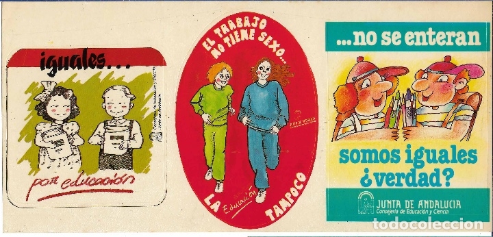 Pegatinas de colecci&oacute;n: JUNTA DE ANDALUC&Iacute;A CONSEJER&Iacute;A DE EDUCACI&Oacute;N, A&Ntilde;OS 80 3 PEGATINAS