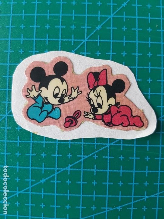 Pegatinas de colecci&oacute;n: ADHESIVO RECUPERADO DE MICKEY MOUSE Y MINNIE BEBE/BABY - DISNEY - A&Ntilde;OS 80