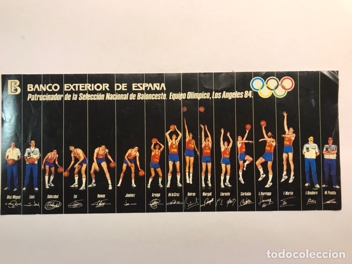 Autocolantes de cole&ccedil;&atilde;o: BALONCESTO. ADHESIVO. Selecci&oacute;n Nacional de Baloncesto. Equipo Ol&iacute;mpico. LOS &Aacute;NGELES (a.1984)